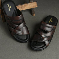 Title: Handmade Genuine Leather Slip-On Slippers