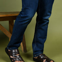Title: Handmade Genuine Leather Slip-On Slippers