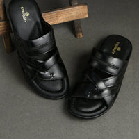 Title: Handmade Genuine Leather Slip-On Slippers