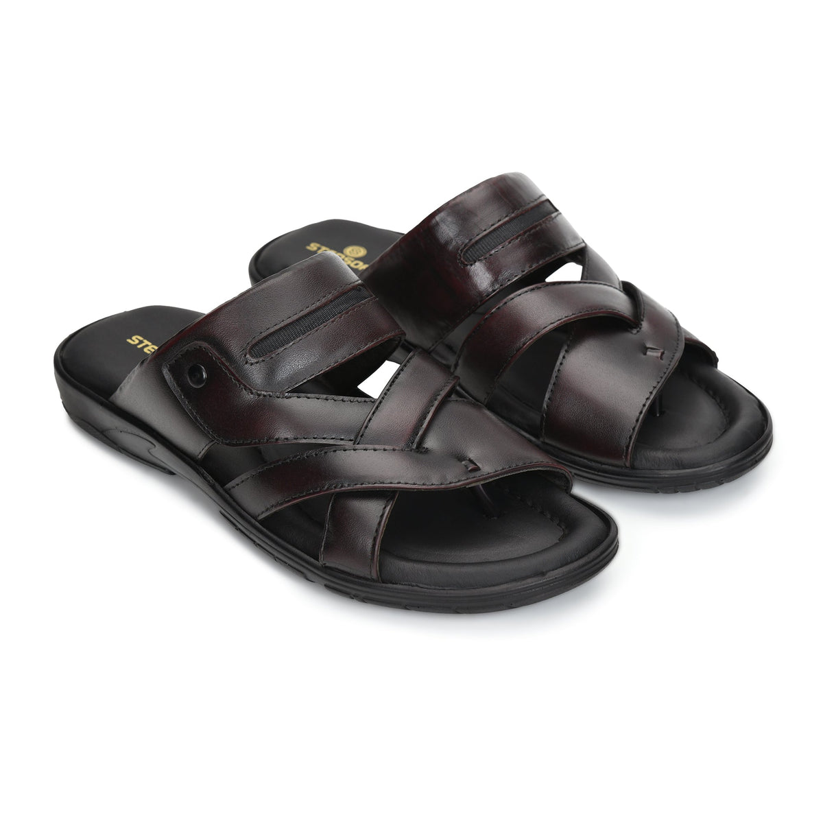 Title: Handmade Genuine Leather Slip-On Slippers