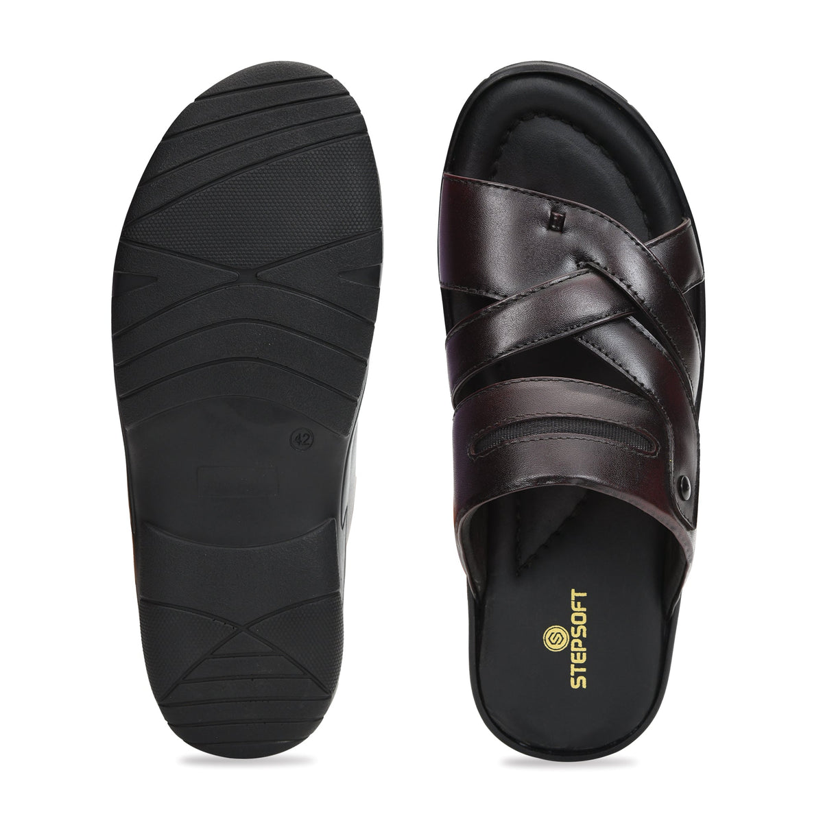 Title: Handmade Genuine Leather Slip-On Slippers