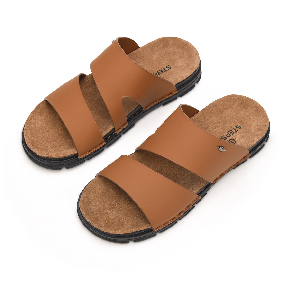 Dual Strap Vegan Leather Comfort Slippers