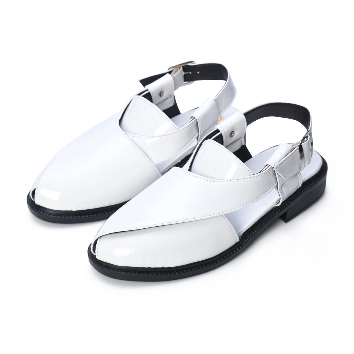 P4 Patent Finish Peshawari Sandals Men