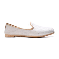 White Handcrafted Wedding Naagra Mojari