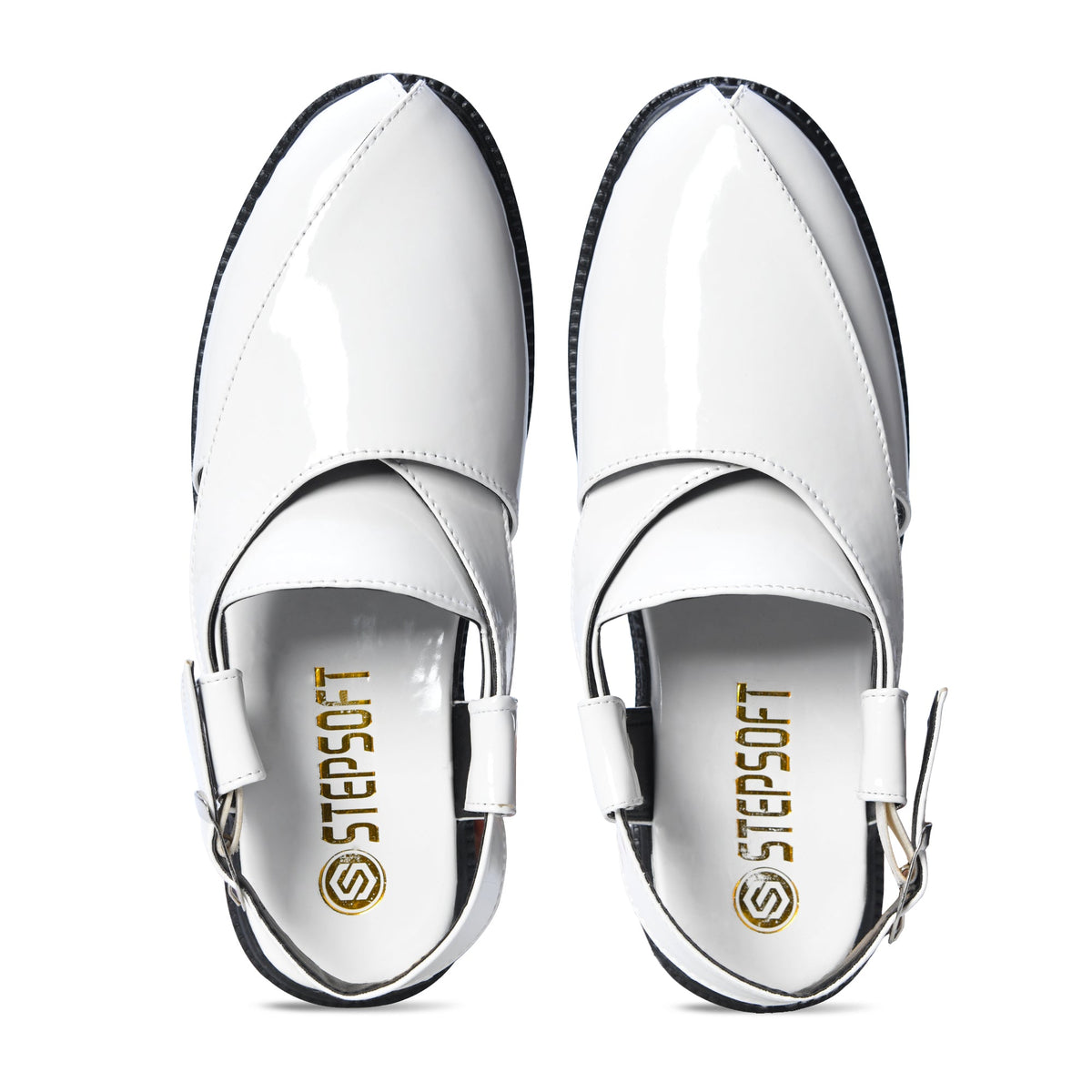 P4 Patent Finish Peshawari Sandals Men
