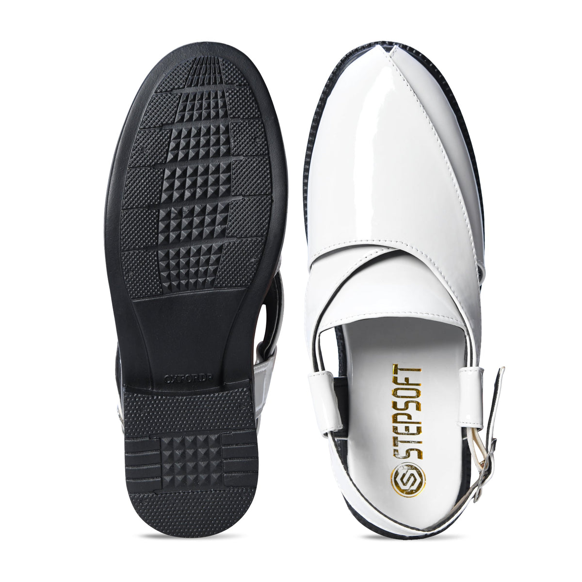 P4 Patent Finish Peshawari Sandals Men