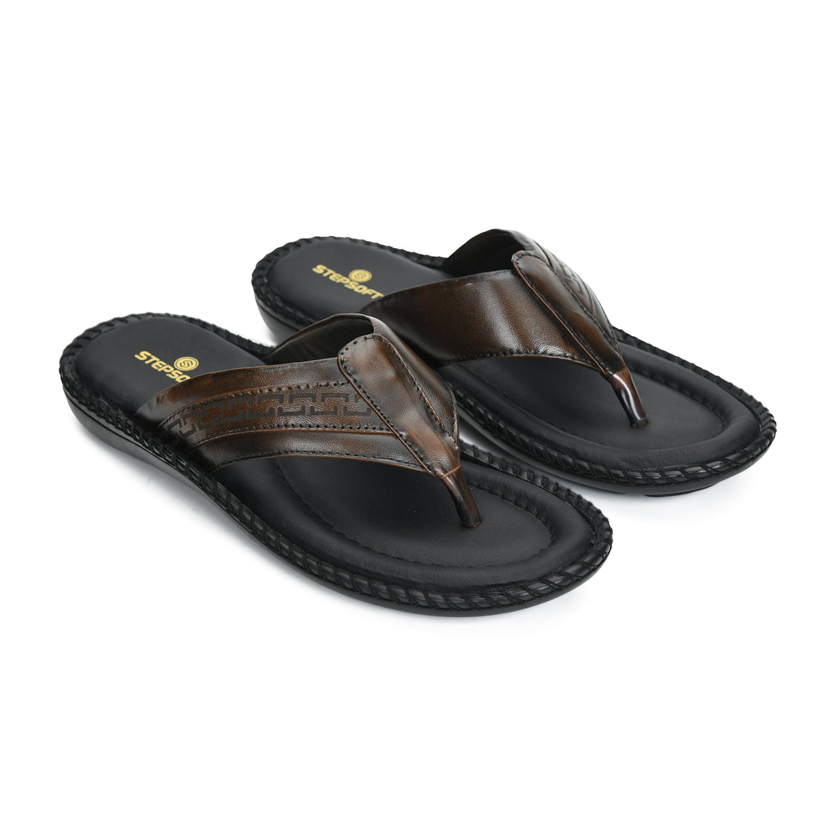 Handcrafted Leather V-Shape Slippers Men