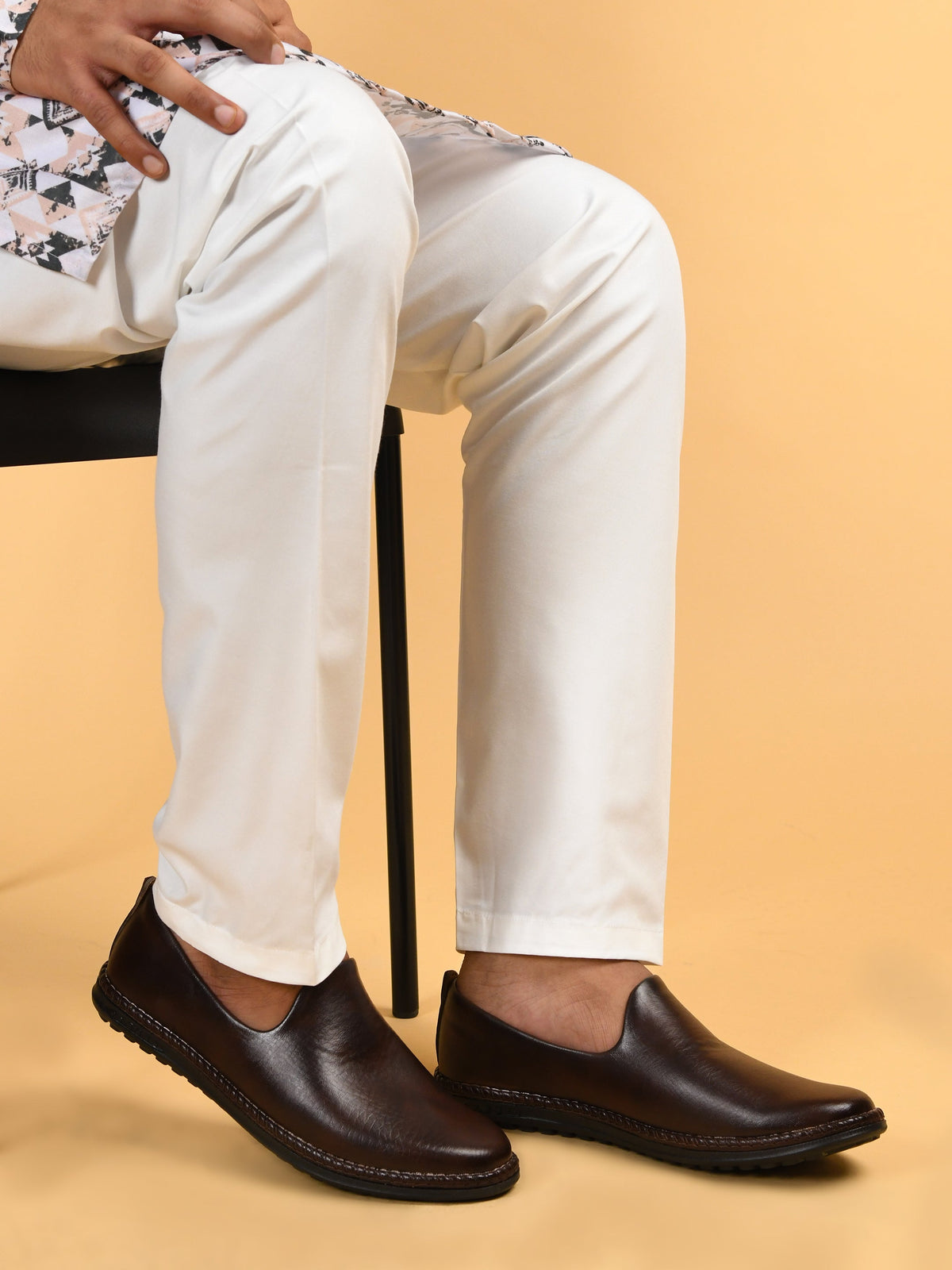 Faux Leather Slip-On Ethnic Jutti Men