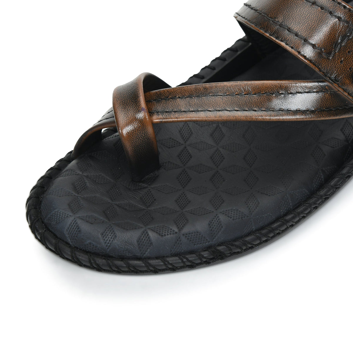 Side-Thumb Genuine Leather Sandals Men