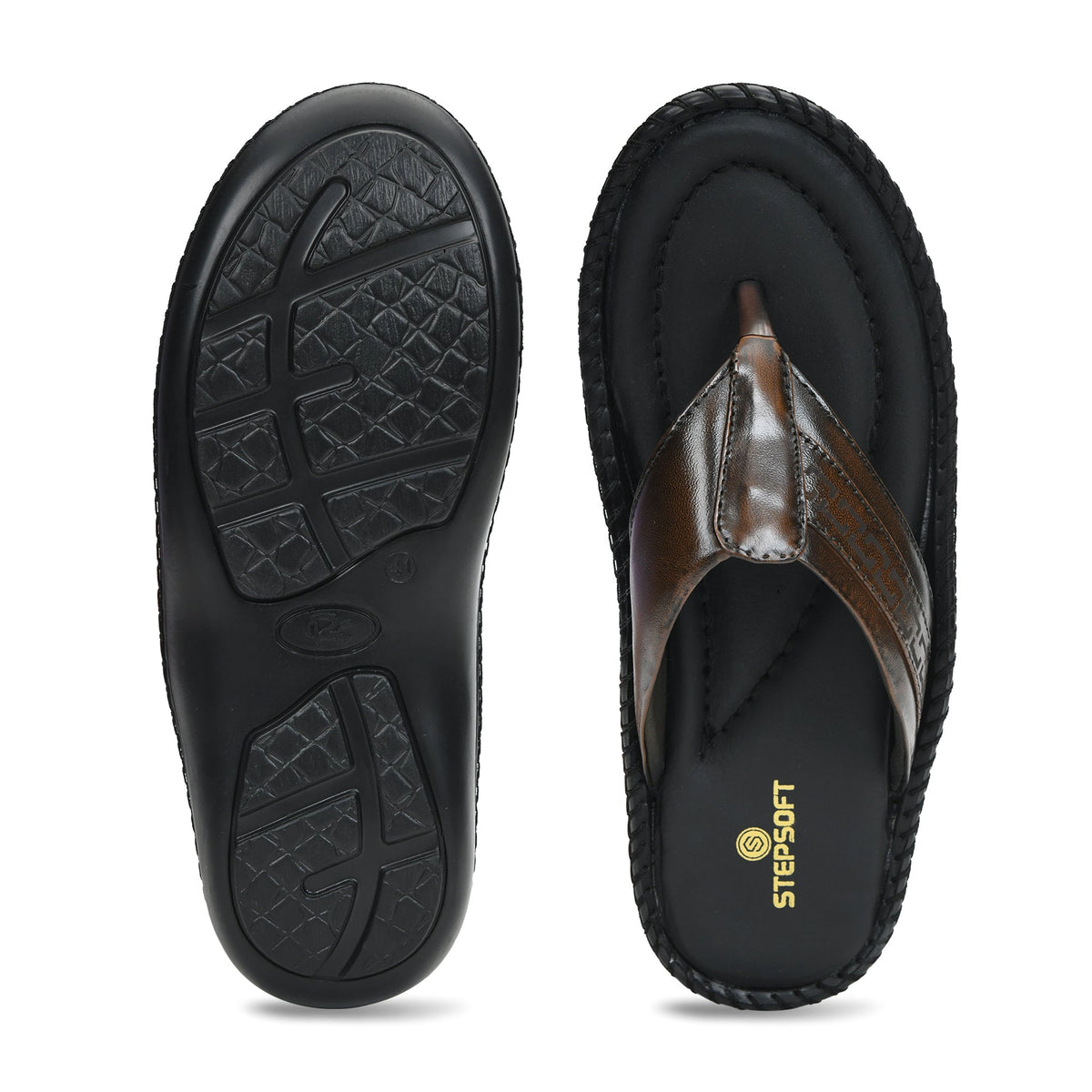 Handcrafted Leather V-Shape Slippers Men