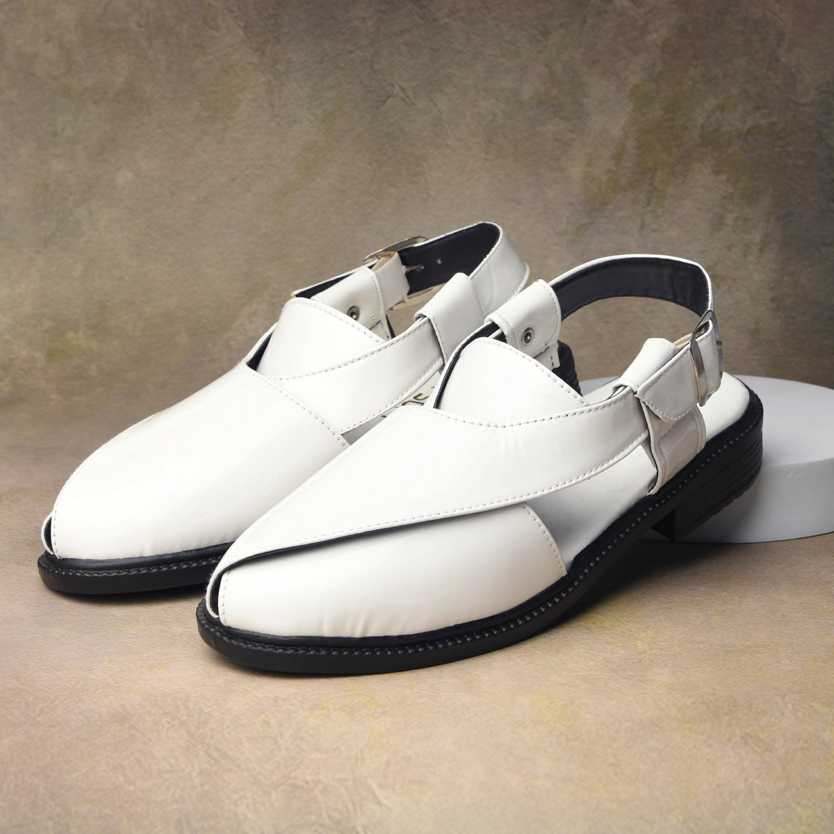 P4 Patent Finish Peshawari Sandals Men