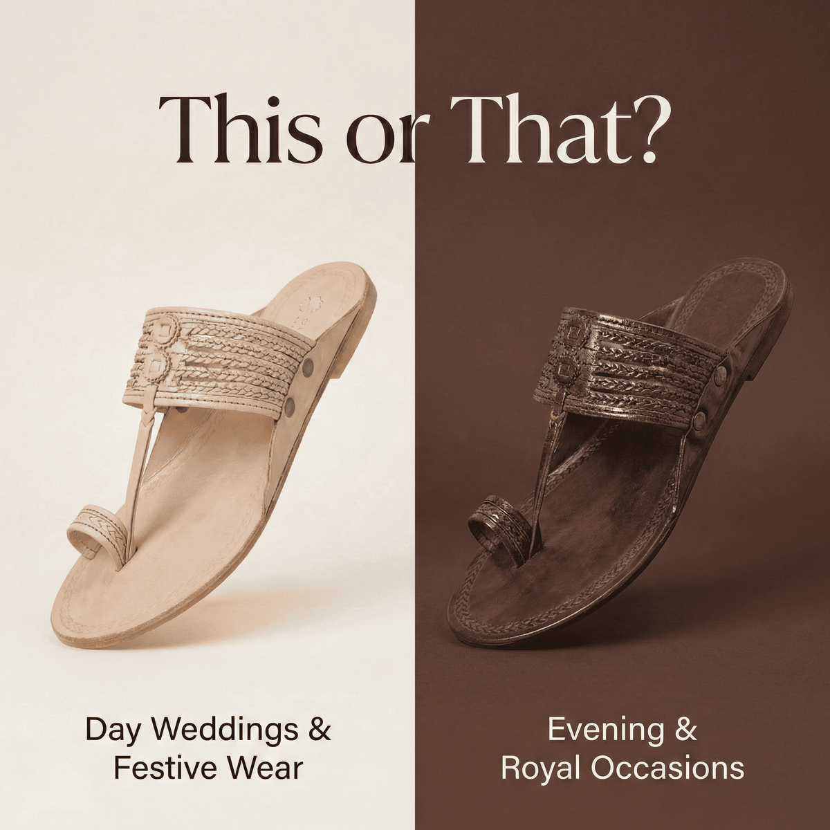 Handcrafted Pure Leather Kolhapuri Chappals