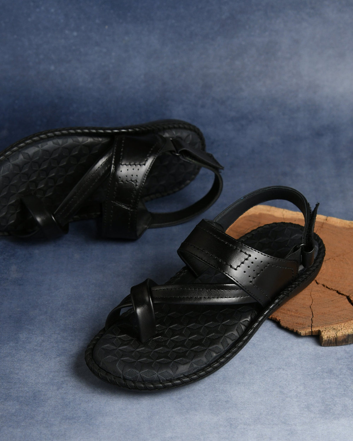Side-Thumb Genuine Leather Sandals Men