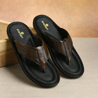 Handcrafted Leather V-Shape Slippers Men