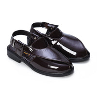 P4 Patent Finish Peshawari Sandals Men