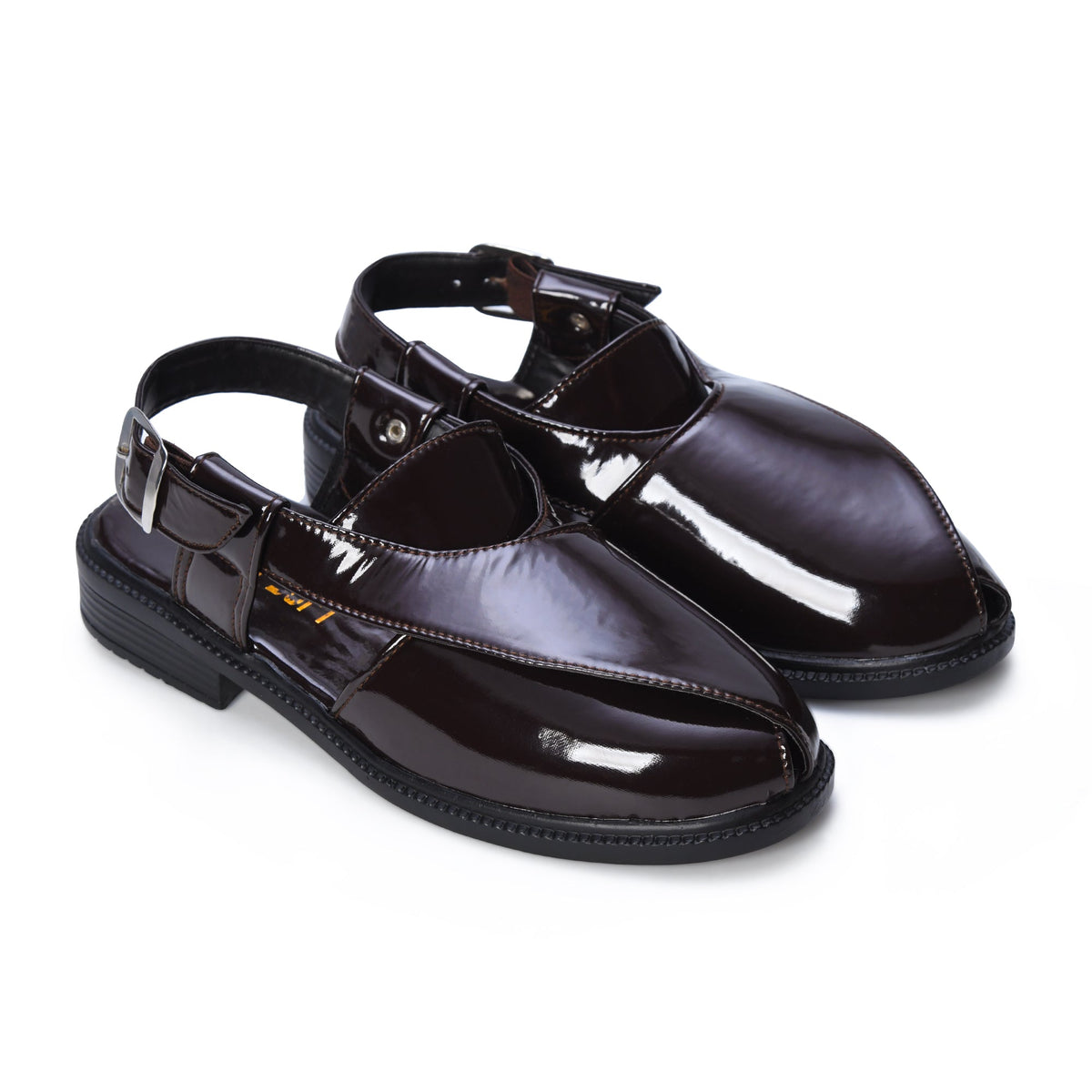 P4 Patent Finish Peshawari Sandals Men