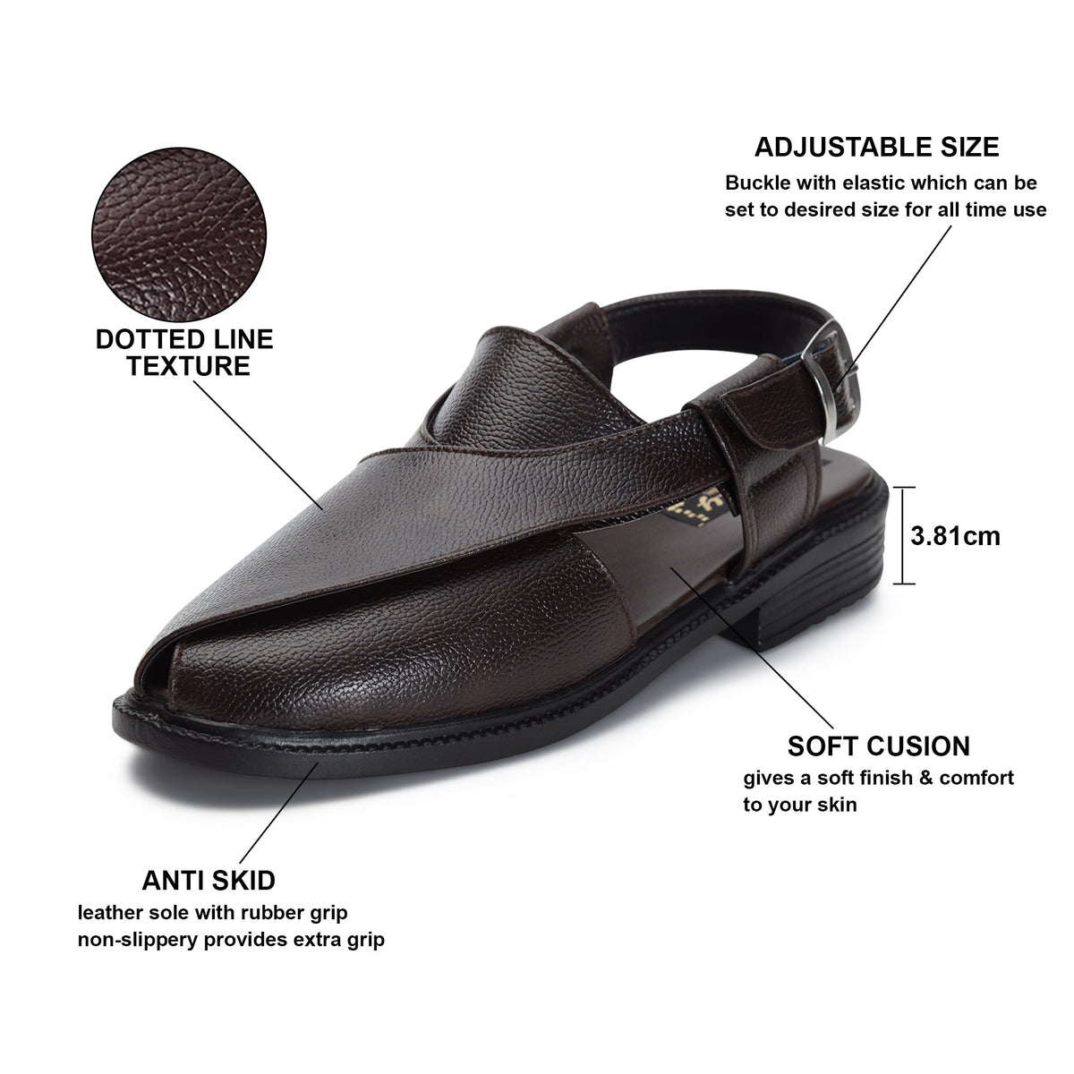 Peshawari Faux Leather Ethnic Sandals Men