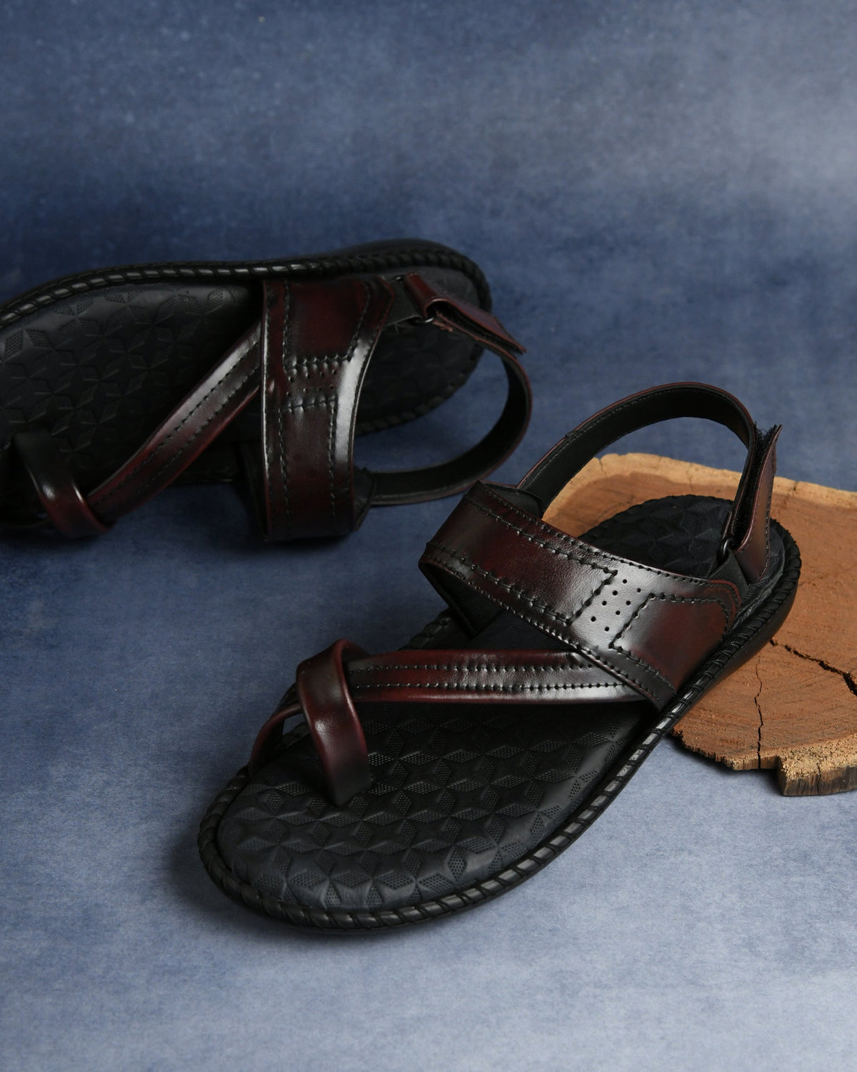 Side-Thumb Genuine Leather Sandals Men