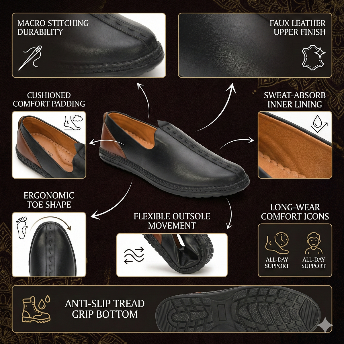 Breathable Faux Leather Mojari Jutti Men