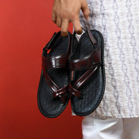 Side-Thumb Genuine Leather Sandals Men