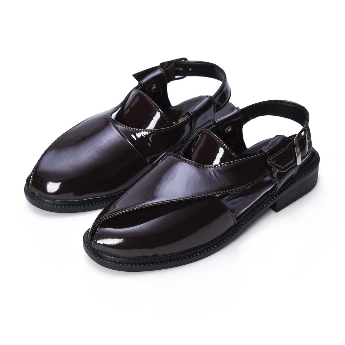 P4 Patent Finish Peshawari Sandals Men