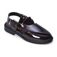 P4 Patent Finish Peshawari Sandals Men