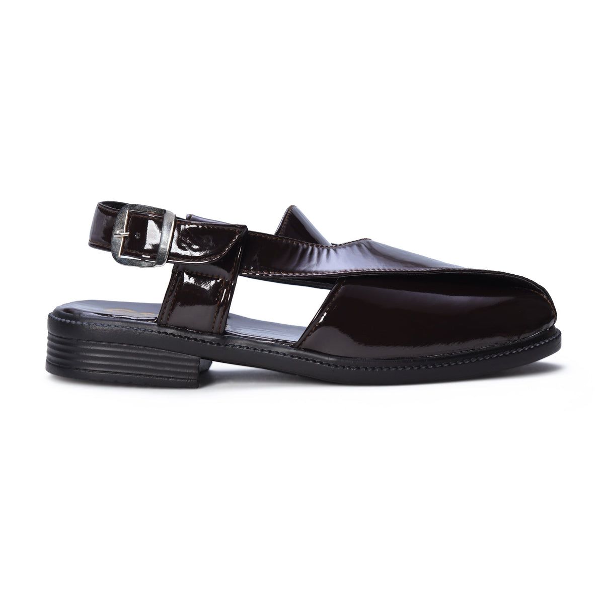 P4 Patent Finish Peshawari Sandals Men