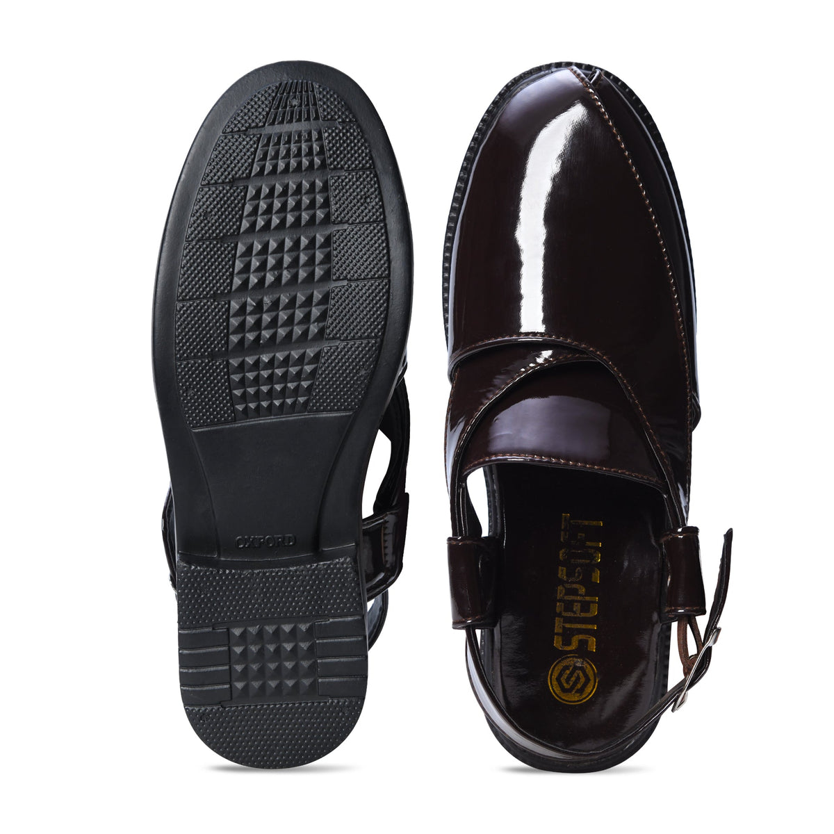 P4 Patent Finish Peshawari Sandals Men