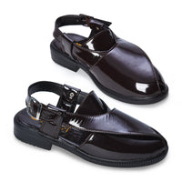 P4 Patent Finish Peshawari Sandals Men