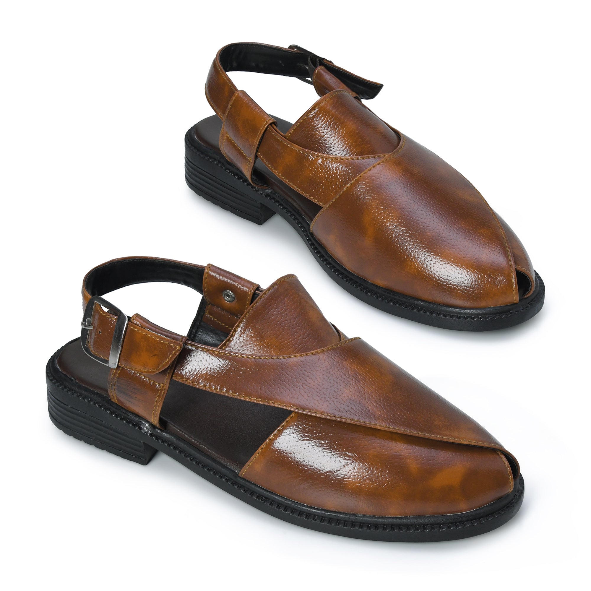 Peshawari Faux Leather Ethnic Sandals Men