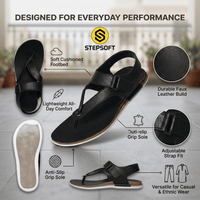 Faux Leather Sandals with Adjustable Backstrap