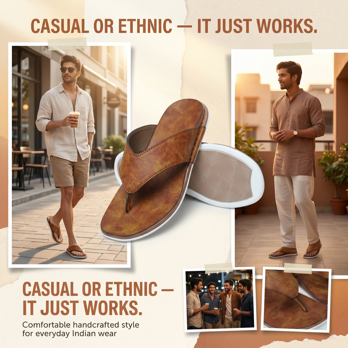 Ultrasoft V-Shape Thong Slippers for Men