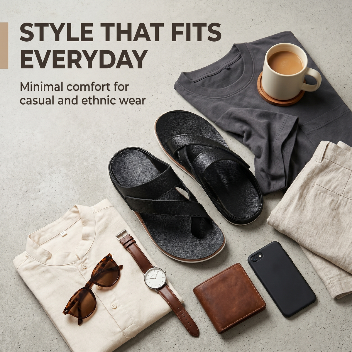Designer Faux Leather Slippers for Men