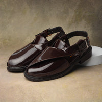 P4 Patent Finish Peshawari Sandals Men
