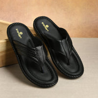 Handcrafted Leather V-Shape Slippers Men