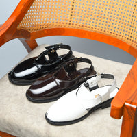 P4 Patent Finish Peshawari Sandals Men