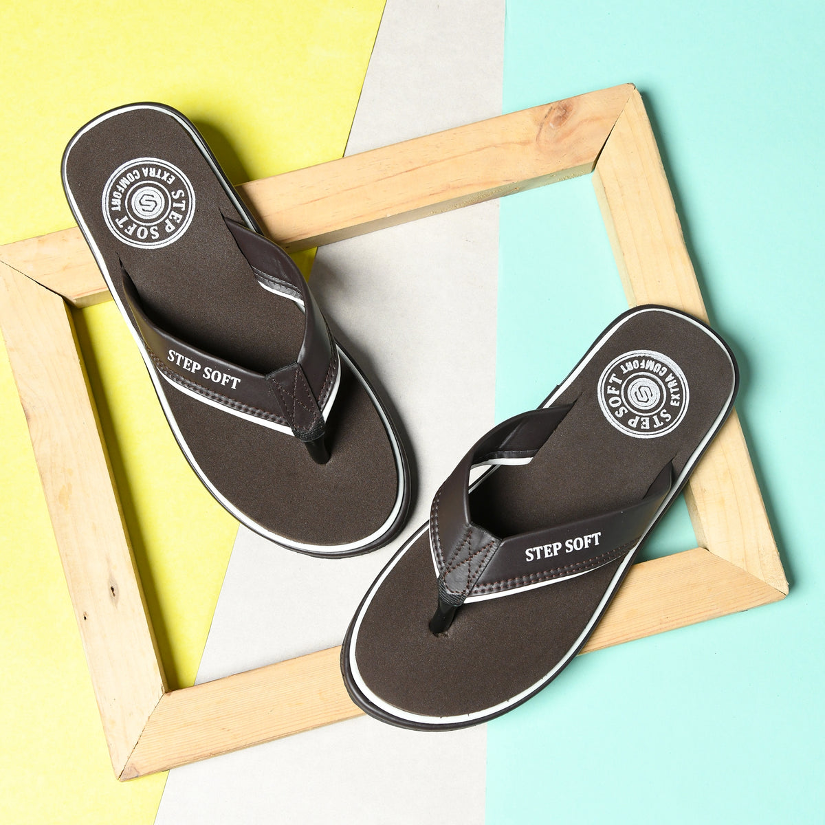 EVA V-Shape Anti-Skid Flip Flops for Men Blue