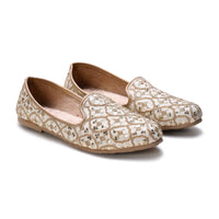 Ivory Sequin Embroidered Wedding Mojari