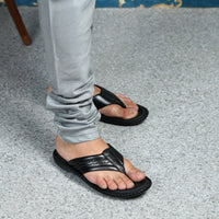 Handcrafted Leather V-Shape Slippers Men