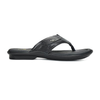 Leather V-Strap Cushioned Slippers for Men