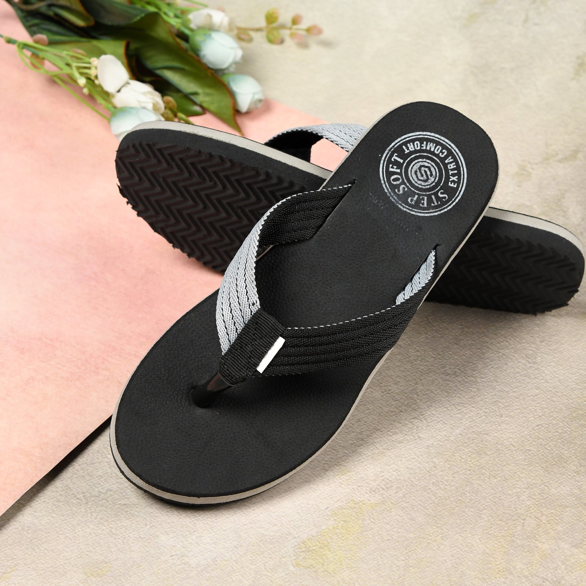 EVA Anti-Slip Lightweight Daily Wear Chappal Black