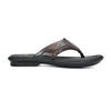 Leather V-Strap Cushioned Slippers for Men