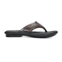 Leather V-Strap Cushioned Slippers for Men