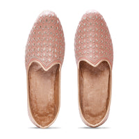 Peach Handcrafted Wedding Naagra Mojari