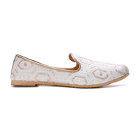 White Embroidered Wedding Nagra Mojari