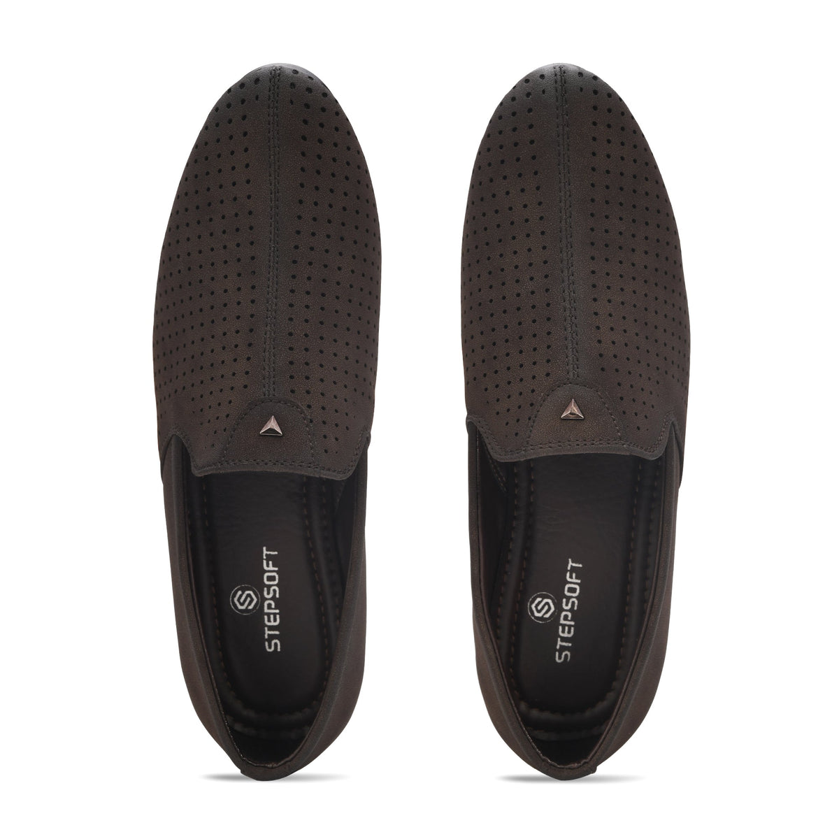 Suede Perforated Slip-On Juttis for Men