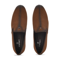 Suede Perforated Slip-On Juttis for Men