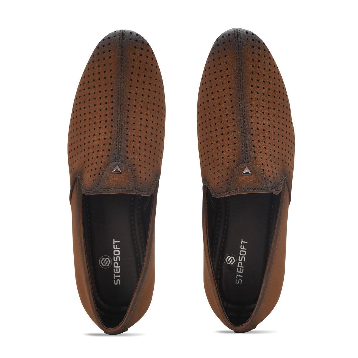 Suede Perforated Slip-On Juttis for Men