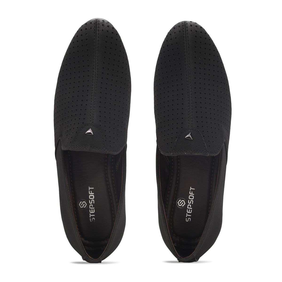 Suede Perforated Slip-On Juttis for Men