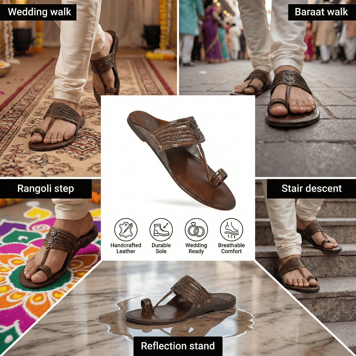 Handcrafted Pure Leather Kolhapuri Chappals